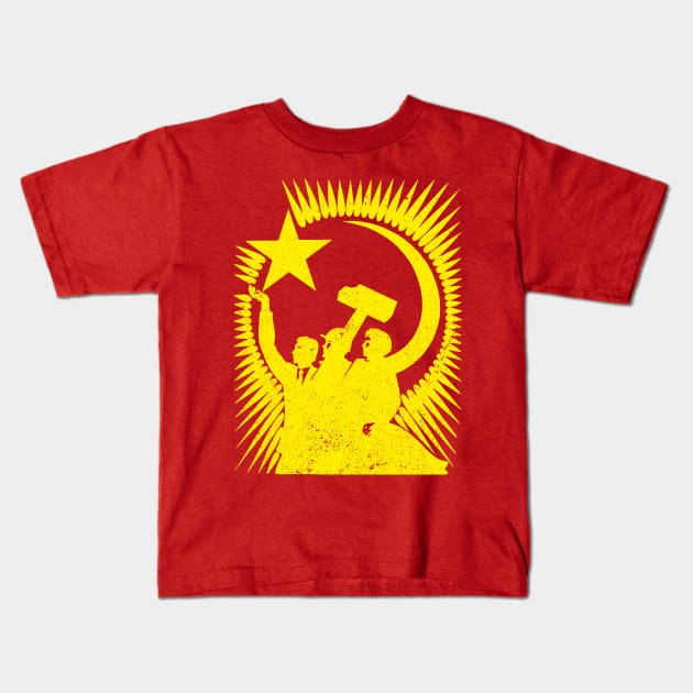 Soviet Propaganda Poster (Yellow) Kids T-Shirt by n23tees